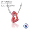 1pc lot 925 Sterling Silver Link Chain Oblique heart Opal Necklace Oblique heart Fire Opal Stone Silver Jewelry1264V