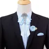 Bow Ties Men's Tie Brooch Set British Korean Business Banquet Dress Suit Shirt Collar Flowers Men Wedding Bow-tie Brooches 3 Pcs Sets