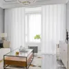 Jakość zasłony luksusowe białe zasłony do sypialni do dekoracji salonu okienne voiles tiul solidny kolor 230927