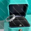 Anillo de diamantes de lujo Anillos de diseñador para mujer Joyería clásica de alta calidad Anillo de compromiso de plata esterlina Regalo de Navidad