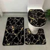 Banyo Paspaslı Mat Seti Ev Oturma Odası Banyo Tuvalet Yastık Seti Altın Baskı Slip Mat Mermer Bronz Halı T2208262734