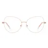 Lunettes de soleil Montures Papillon Ovale Métal Cerclées Lunettes Leoptique W3001 Or Rose