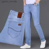 Jeans da uomo Moda Uomo Slim Jeans dritti Streetwear Uomo Big Size Pantaloni blu Primavera Autunno New Koreon Business Casual Pantaloni in denim maschile L230927