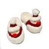 Дизайнерские роскошные тапочки для взрослых, домашние напольные рождественские нескользящие туфли Санта-Клауса для мужчин, женщин и девочек, дизайнерские сандалии, зимние пушистые тапочки с коробкой