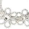 Choker Najnowszy przesadny luksusowy duży kwiat kryształowy naszyjnik damski mody wielowarstwowy łańcuch obojczyka biżuteria