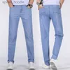 Jeans da uomo Moda Uomo Slim Jeans dritti Streetwear Uomo Big Size Pantaloni blu Primavera Autunno New Koreon Business Casual Pantaloni in denim maschile L230927