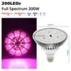 Grow Lights Par38 élèvent la lumière 200 LED Sunshine 300W spectre complet plantes d'intérieur lampe d'ampoule de croissance pour serre végétale 85-265V E27 lampe de plante YQ230927