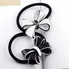 3 5X4 5CM black and white acrylic bow rubber bands hair ring head rope hairpin for ladies favorite headdress Jewelry Accessories v2075