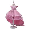 Robes de fille DSP fleur filles élégante princesse longue robe enfant mariage bébé robe de noël robes Infantil 4 6 10 12 ans