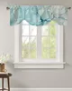 Curtain Marble Texture Green Window Kitchen Cabinet Coffee Tie-Up Valance Rod Pocket Short