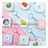 Keychains Lanyards 30 Styles Portable Soft Tape Mät Keychain Square och Circle Cartoon Cute Measure Mini Rer Girl-Length Measur DH1J5