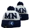 Timberwolves Beanies Minnesota Nordamerikanska basketlag Sidan Patch Winter Wool Sport Knit Hat Skull Caps