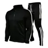 Men's Tracksuits Spring Autumn Casual Sports Suit Sweatshirt Zipper Jacket Pants High Quality Cotton Brand Sportswear Custom