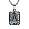 Pendentif Colliers 10pcs par sac Drop Factory Direct Gros Rectangle Lettre initiale pour collier