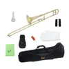 SLADE Mid Tune Alto Trombone B Flat BbTune Children's Adult Band Professional Performance Trombone Instrument Gold Lacquer Silver Plated New