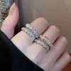 Clusterringe FEEHOW Unregelmäßige Schlangenförmige Zirkonia Offen Für Frauen Süße Coole Metall Verstellbarer Ring Daliy Life Schmuck