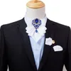 Conjunto de 3 peças de gravata borboleta, conjunto de joias de luxo, vestido de banquete, camisa, colarinho, flores, casamento masculino, corsage, 3 peças