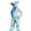 Blue Pink Fox Dog Husky Furry Mascot Costume Adult Size Cartoon Anime theme character Carnival Unisex Dress Christmas Fancy Performance Party Dress