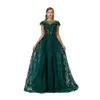 New Evening Dresses features heavy handmade lace and a slim waistband Long retro long skirt ENG06