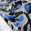 Grand vinyle de Camouflage bleu pour camion de voiture, Film de couverture de style Camouflage avec bulle de dégagement d'air taille 1 52x10m 20m 3261y