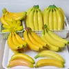 Party Decoration 1/3/5/7/9 Heads Artificial Fruit Simulation Fake Banana Ornament Pography Props Kök Bord hem