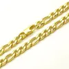 Kedjor pläterade 18k guldhalsband 6 mm bredd för maskulina män kvinnor mode smycken rostfritt stål figaro kedja 20 ''-362227