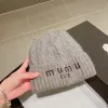 Designer Beanies Rabbit Hair Knitted Hat Womens Cute Cat Ear hats Casquette Letter Embroidery 50% Wool Bonnet Candy Color Winter Hat M