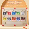 Decorative Objects Figurines Magnetic Color And Number Maze Wooden Magnetic Color Number Maze With 55 Beads Baby Children Color Recognition Game Toys 230926