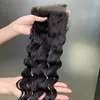 Wspaniale 100% Virgin Raw Remy Zamknięcie włosów ludzkie 5x5 HD Lace Closure 1 kawałek naturalny kolor czarny naturalny fala przedłużenie włosów