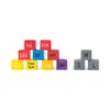 Marcadores de tamanho de cabide de cubo quadrado sortimento fivela de código de cores etiquetas de marcador de cabide para cabides de fio