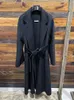 Women's Wool Blends RosEvan Doublesided Cashmere Water Ripple Coat Big Size Bathrobe Woolen Loose Lapel Laceup Long Jacket Winter 230926