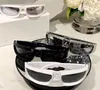Gafas de sol de diseñador para hombres y mujeres de verano Tecnología futura PP Protección UV Placa de ojo de gato Gafas de sol de moda
