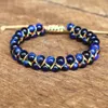 Bangle Handmade 6mm Blue Tiger Eye Stone Beads Braided Bracelet Women Men Friendship Strand Charm Bracelet Bohemian Jewelry 230927