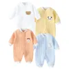 Rompers Rompers for Baby Girls Boys Jumpsuits 100% Bomull Stickkläder för födda flickor Bodysuit One Pieces Born Baby Stuff 230926