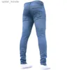 Men's Jeans Simple homme Jeans couleur unie décontracté homme Jean pantalon saisons printemps automne maigre taille haute hommes pantalon travail Jeans pour homme L230927