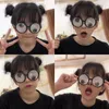 Party Decoration 10pcs Creative Round Frame Can Turn Eyeballs Funny Cute Toys Black Mesh Glasses Props Boys Girls Children Adult Festival