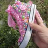 Sneakers Handmade Rhinestones Bling Girls Womens Kids And Mother Candy Canvas Shoes Pearls Sneakers For Girl Birthday Party Wedding 230927