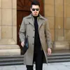 Men's Trench Coats 1956 Duster Long Detachable Liner L Slim Casual British Autumn And Winter Double-Breasted Coat