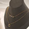 Dzieci Naszyjnik Choker 18K Gold Stated Stal Stael Designer Letter Naszyjnik