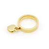 Titanium Staal Brief Vinger Ring met Stempel Zilver Goud Rose Vrouwen Dubbele Hart Ringen voor Gift Party Maat 6-10331b