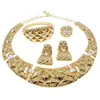 Boucles d'oreilles collier Yulaili vente d'or brésilien de luxe plaqué cuivre ensemble de bijoux ensembles de mode italienne pour les femmes fête de mariage 2647