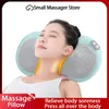 Helkroppsmassager Cervical Massage Pillow Neck axel och rygg multifunktionell plug-in elektrisk massage pad uppvärmning elektrisk nackmassager bil 230927