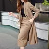 Two Piece Dress Office Formal Party Skirt Suits Women Autumn Winter Elegant Long Blazer Jacket Coat And 2 Set Windbreaker Cloth