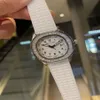 Vintage Lady Quartz Watch Ice Diamond Bezel Diament Liczby cyfrowe Zegar Silikon Gumowy pasek Aquanaunt Round Octagon Watchs Watches250q