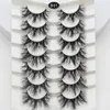 7pair explosive chemical fiber false eyelashes and mink hair manufacturers' stock multi-layer thick three-dimensional messy fluffy eyelashes