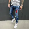 Yırtık kot pantolonlar sıska gri mavi siyah hip hop denim pantolonlar sokak kıyafetleri gündelik ince fit kot pantolonlar jogging jean