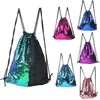 Mermaid Sequins Drawstring Bags Sequins Backpacks Bags Sequins Daypacks Bling Bling Bag for Beach Travel 8 Colors210i