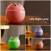 المرطب مرطب الهواء مرطب للمنزل صانع ضباب السيارات بالموجات فوق الصوتية مع ليلة ملونة CAT CAT LAMPS MINI Office Summer Air Purifier YQ230927