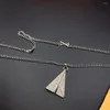 Colares de pingente 2023 Minimalista Mini Papel Aeronave Colar incrustado com jóias de corrente de zircão