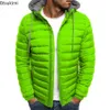 Mens Down Parkas Autumn Winter Solid Hooded Cotton Coat Jacket Casual Warm Cloth Coat Coate Streetwear Puffer Male 230927